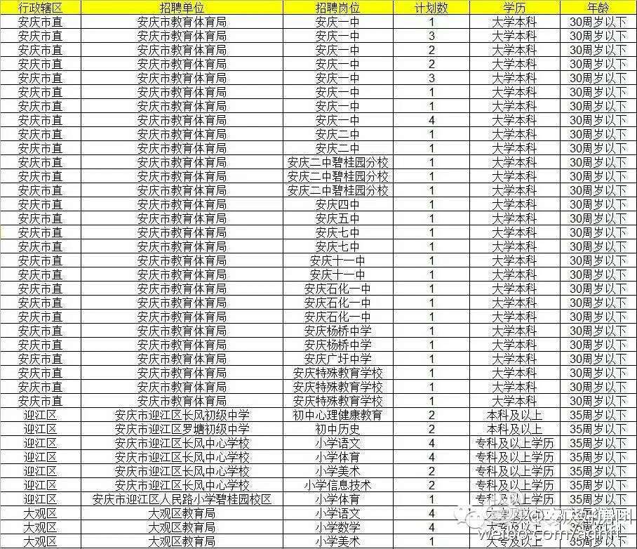 安庆最新招聘信息全面概览
